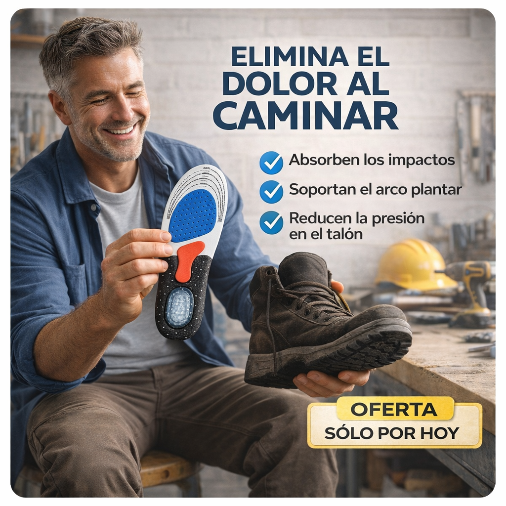 Plantillas Ortopédicas de Gel - Alivia dolor de pies y fascitis plantar