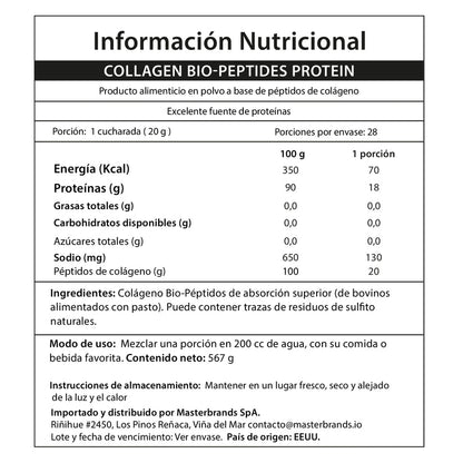 NEOCELL® 567 g | Colágeno Bio-Péptidos de Absorción Superior 20g + Proteína 18g
