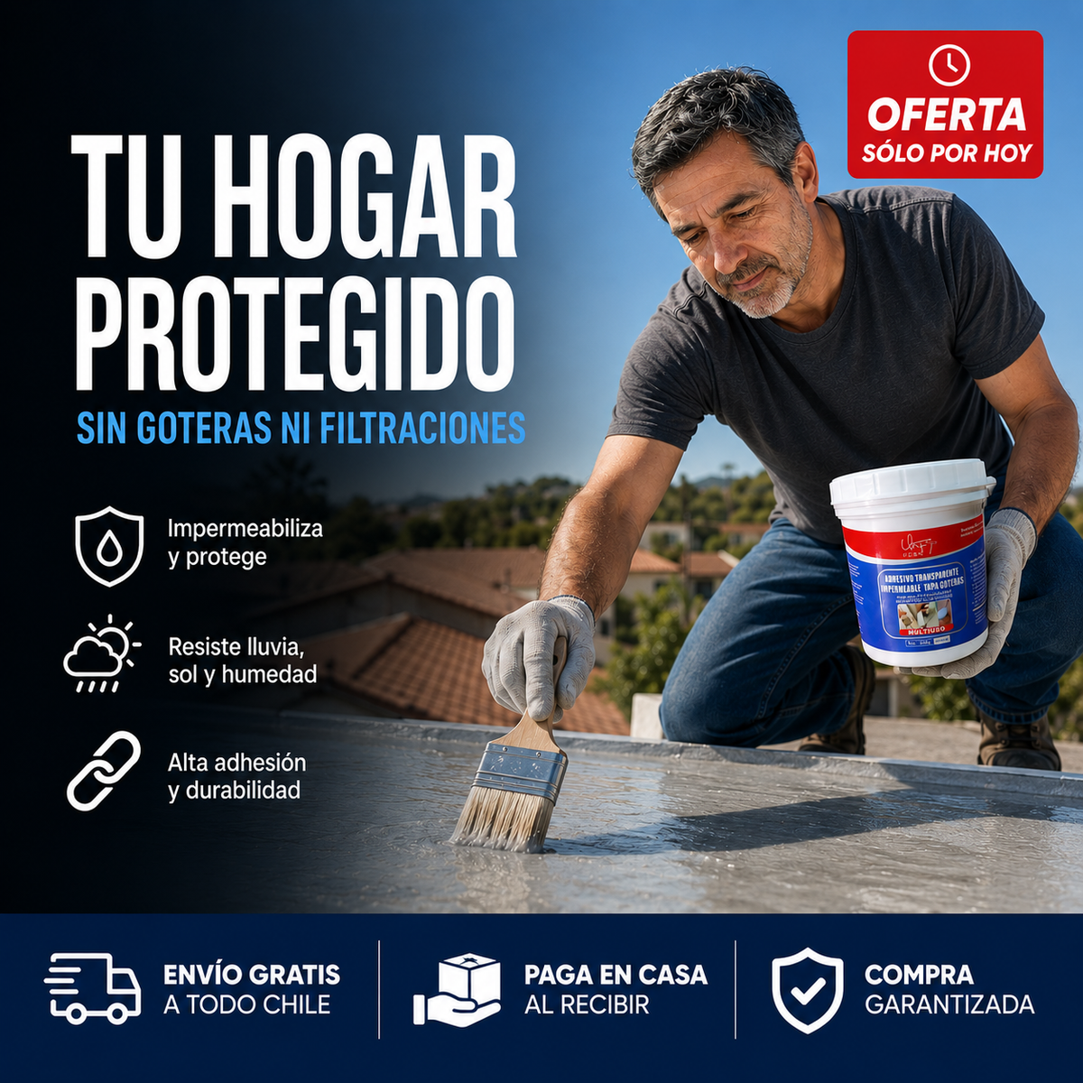 AquaSeal Pro™ | Sellador Impermeabilizante 1 kg | Deshazte ya de las goteras y filtraciones