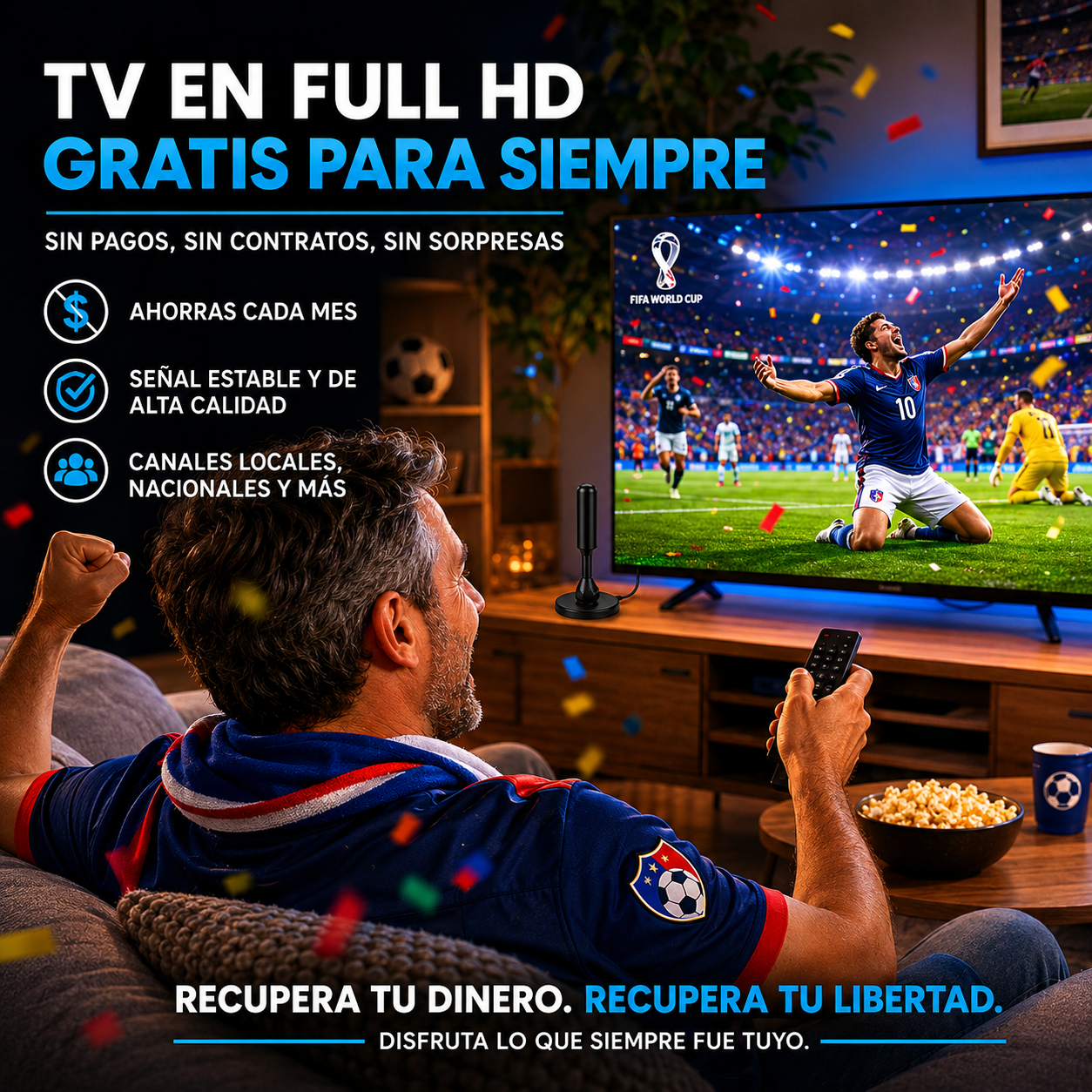 Antena TV digital HD AirTV™ - Disfruta de canales Full HD sin pagar mensualidades