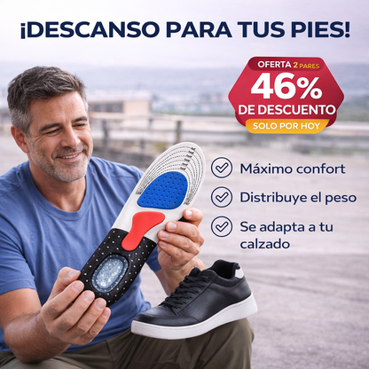 Plantillas Ortopédicas de Gel - Alivia dolor de pies y fascitis plantar