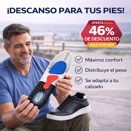 Plantillas Ortopédicas de Gel - Alivia dolor de pies y fascitis plantar