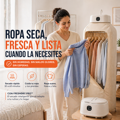 Secadora Ropa Portátil FreshDry Pro™ | Secado ultra rápido sin gastar de más