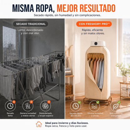 Secadora Ropa Portátil FreshDry Pro™ | Secado ultra rápido sin gastar de más
