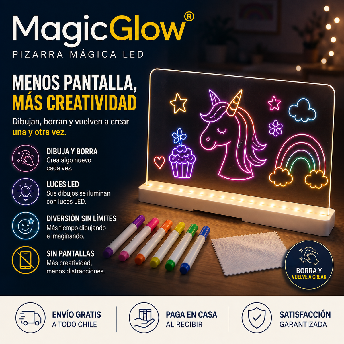 MagicGlow®  — Pizarra LED Mágica