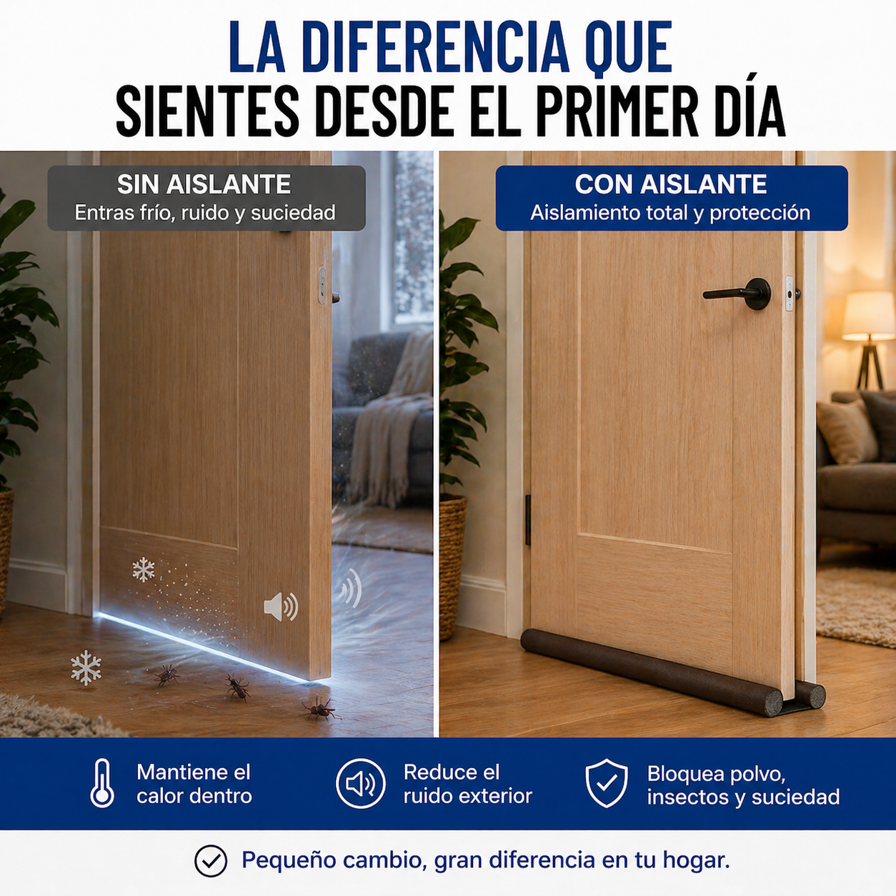 Aislante de puertas | Bloquea el frío y mantén el calor en tu hogar