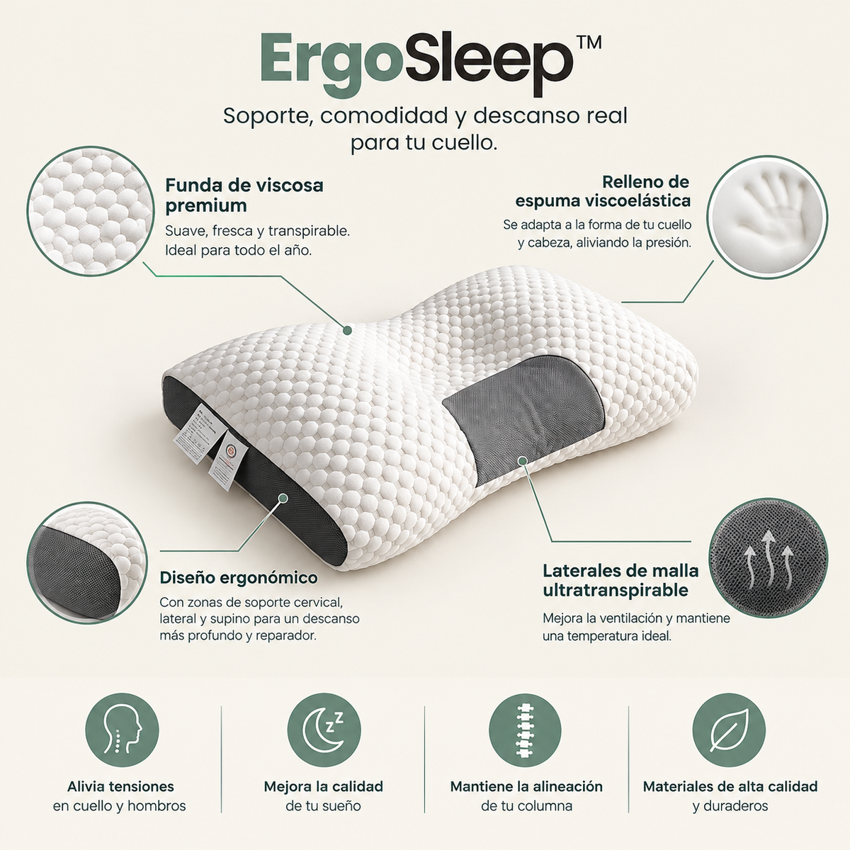 Almohada Cervical Viscosa