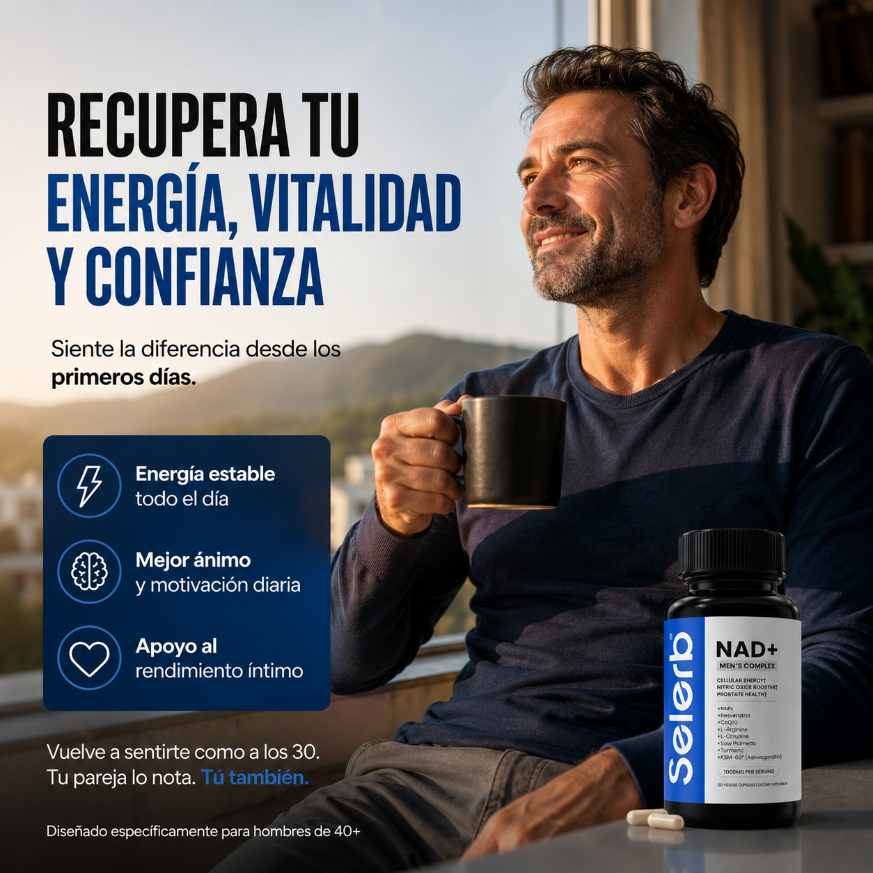 SELERB NAD+ MEN´S COMPLEX - Energía y Vitalidad Masculina